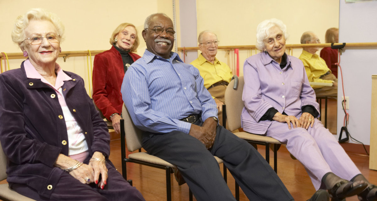 group of elderly sitting
